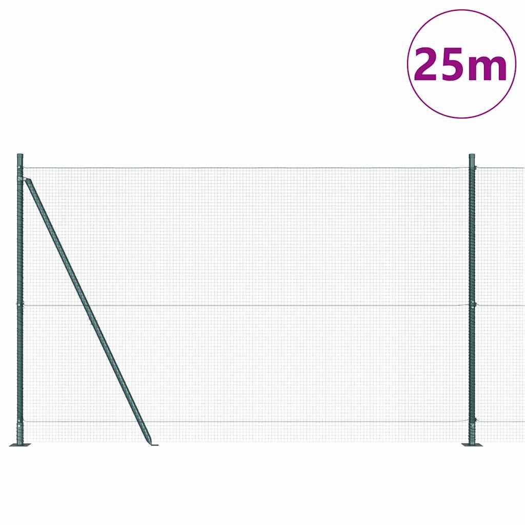 Hegnspæl Grøn 25 x 1,5 m (16 x 16 mm net) Stål og PVC