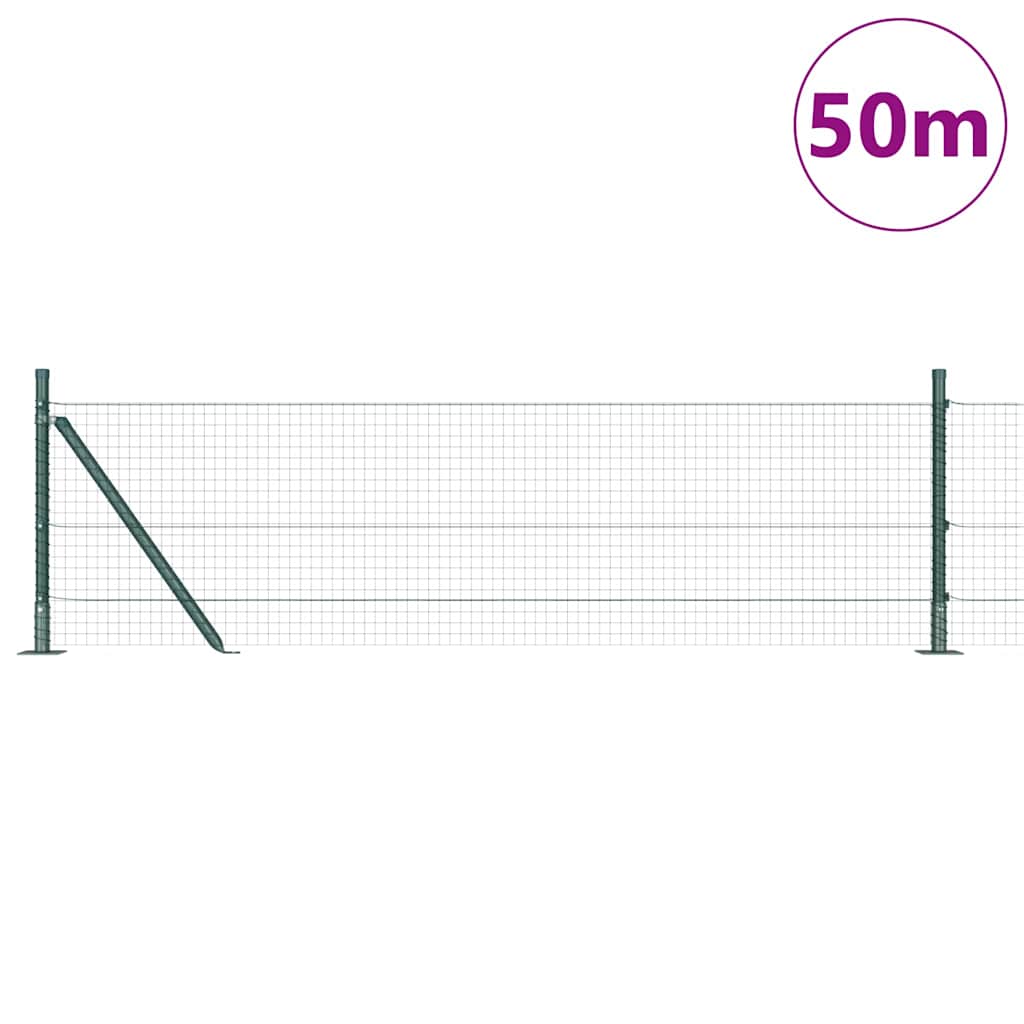 Hegnspæl Grøn 50 x 0,6 m (25 x 25 mm mesh) Stål og PVC