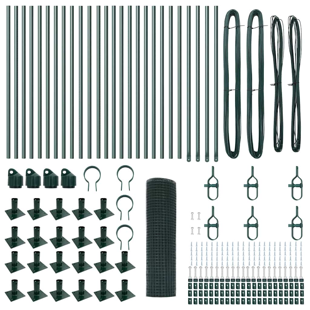 Hegnspæl Grøn 50 x 1 m (25 x 25 mm mesh) Stål og PVC