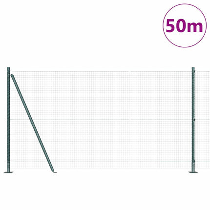 Udendørs svejset trådhegn med betonfundament 50 x 1,2 m Grøn