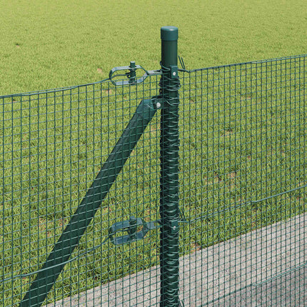 Udendørs svejset trådhegn med betonfundament 100 x 0,5 m Grøn