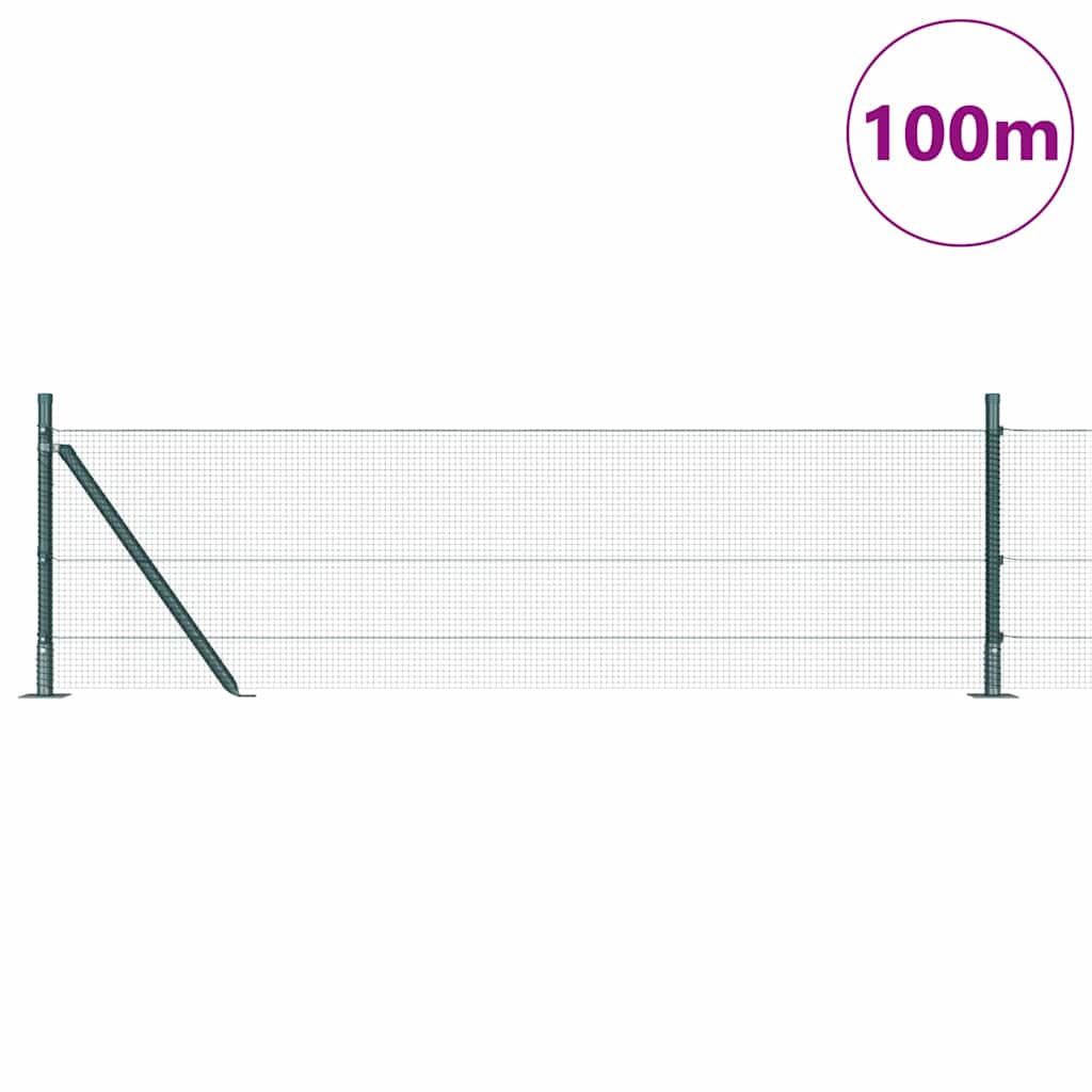 Hegnspæl Grøn 100 x 0,6 m (12 x 12 mm net) Stål og PVC