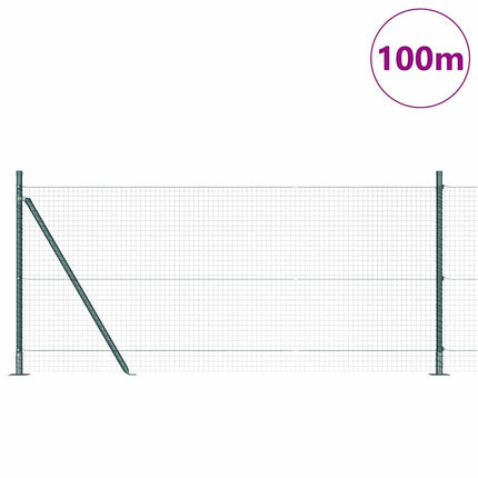 Udendørs svejset trådhegn med betonfundament 100 x 0,8 m Grøn
