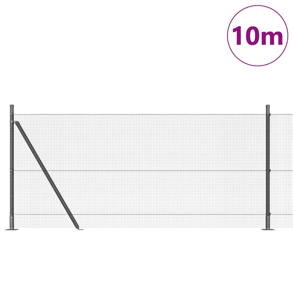 Hegnspæl Grå 10 x 0,8 m (12 x 12 mm net) Stål og PVC