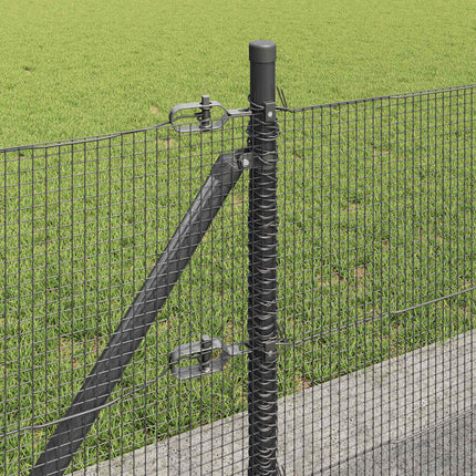 Udendørs svejset trådhegn med betonfundament 25 x 0,4 m Grå