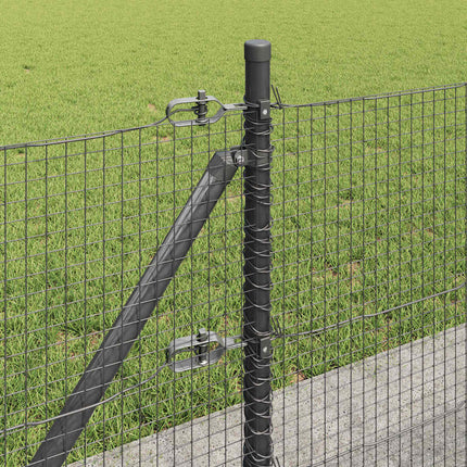 Udendørs svejset trådhegn med betonfundament 25 x 0,5 m Grå