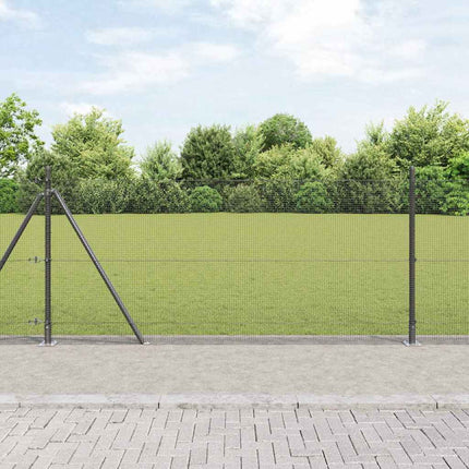 Udendørs svejset trådhegn med betonfundament 25 x 0,8 m Grå
