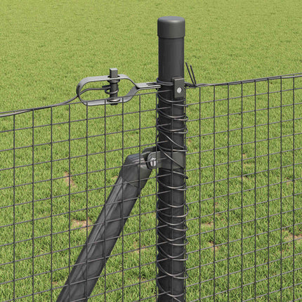 Udendørs svejset trådhegn med betonfundament 25 x 0,8 m Grå
