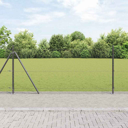 Udendørs svejset trådhegn med betonfundament 25 x 0,8 m Grå