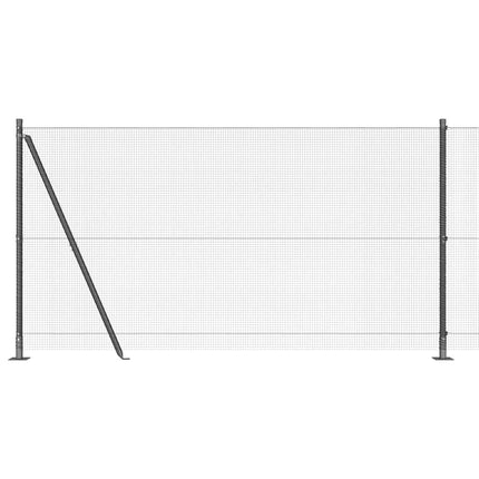 Svejset Trådhegn med Betonsokkel 25 x 1,2 m PVC-belagt stål Grå