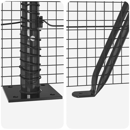 Svejset Trådhegn med Betonsokkel 25 x 1,2 m PVC-belagt stål Grå