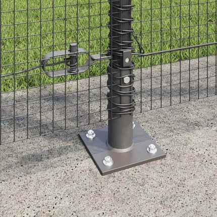 Svejset Trådhegn med Betonsokkel 25 x 1,2 m PVC-belagt stål Grå