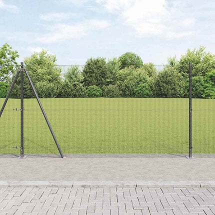 Svejset Trådhegn med Betonsokkel 25 x 1,2 m PVC-belagt stål Grå