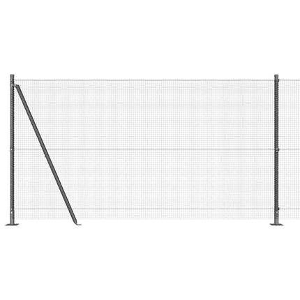 Svejset Trådhegn med Betonsokkel 25 x 1,2 m PVC-belagt stål Grå
