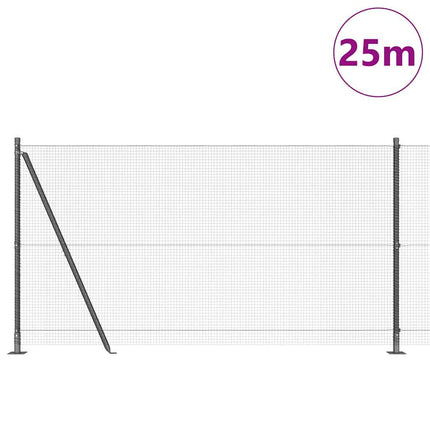Svejset Trådhegn med Betonsokkel 25 x 1,2 m PVC-belagt stål Grå
