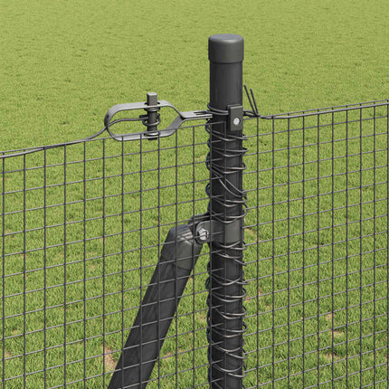 Svejset Trådhegn med Betonsokkel 25 x 1,4 m PVC-belagt stål Grå