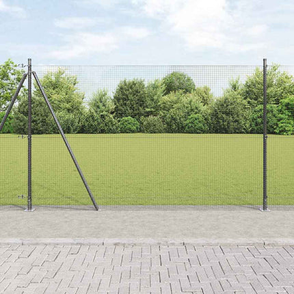 Udendørs svejset trådhegn med betonfundament 25 x 1,5 m Grå