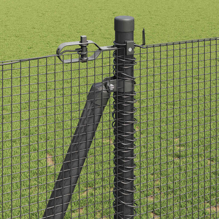 Svejset Trådhegn med Betonsokkel 50 x 1,2 m PVC-belagt stål Grå