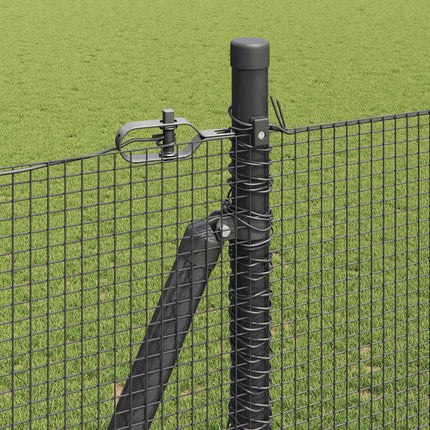 Udendørs svejset trådhegn med betonfundament 50 x 1,4 m Grå