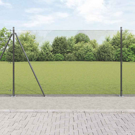 Udendørs svejset trådhegn med betonfundament 50 x 1,4 m Grå