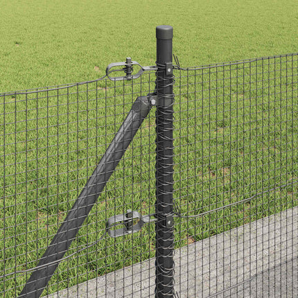 Udendørs svejset trådhegn med betonfundament 100 x 0,6 m Grå