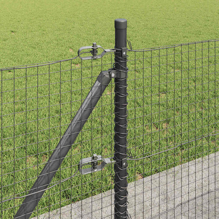 Udendørs svejset trådhegn med betonfundament 100 x 0,6 m Grå