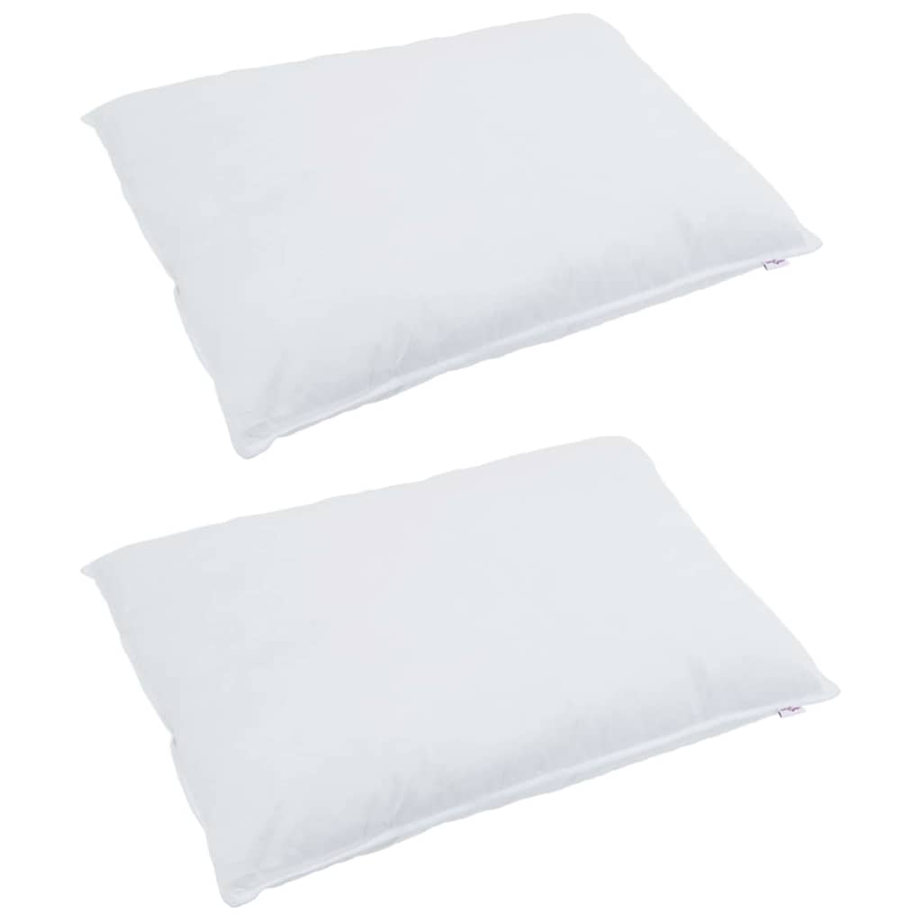 Hovedpude med pude 2 pcs Hvid 30 x 50 cm Fjer