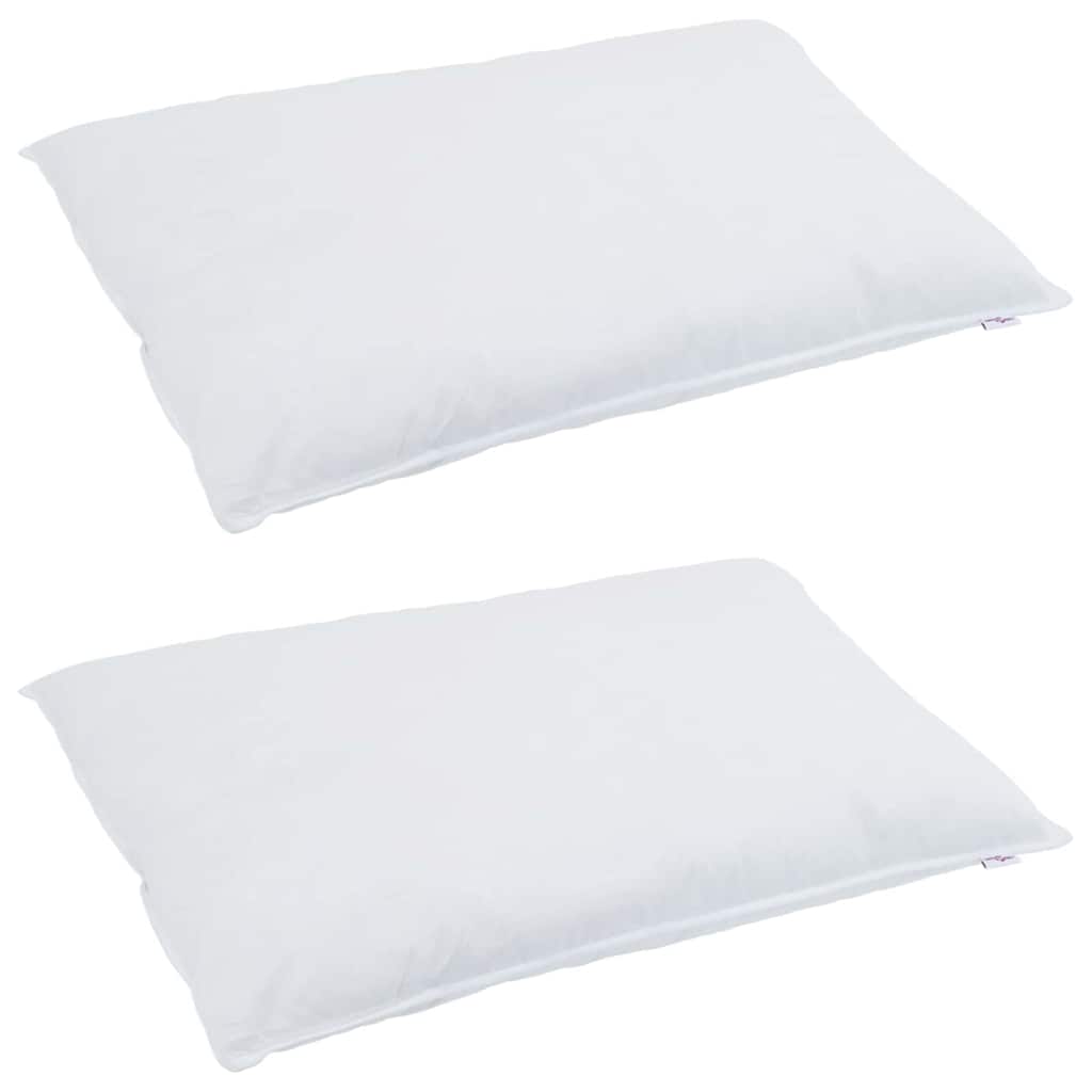 Hovedpude med pude 2 pcs Hvid 40 x 80 cm Fjer