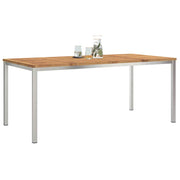 Spisebord 180x90x75 cm Massiv akacietræ og rustfrit stål