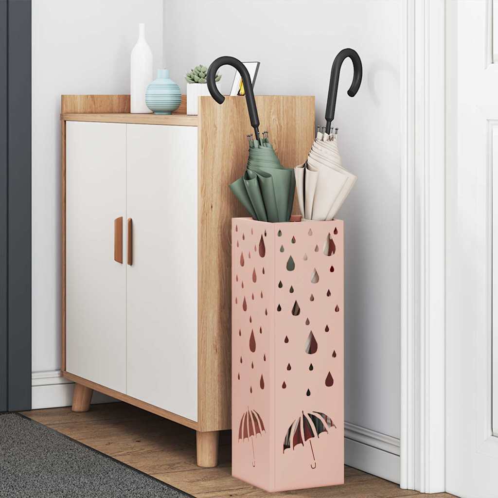 Parasolfod med opbevaring Lyserød 15,5 x 15,5 x 49 cm Metal