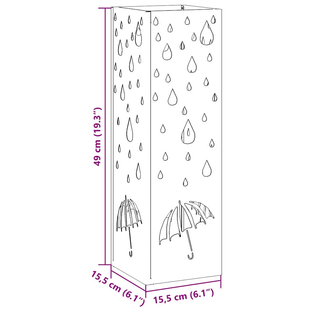 Parasolfod med opbevaring Lyserød 15,5 x 15,5 x 49 cm Metal