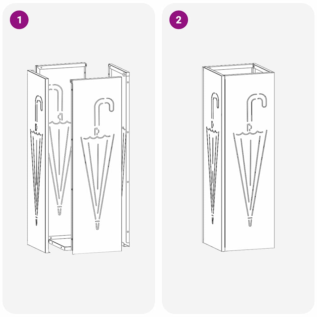 Parasolfod med opbevaring Sort 15,5 x 15,5 x 49 cm Metal
