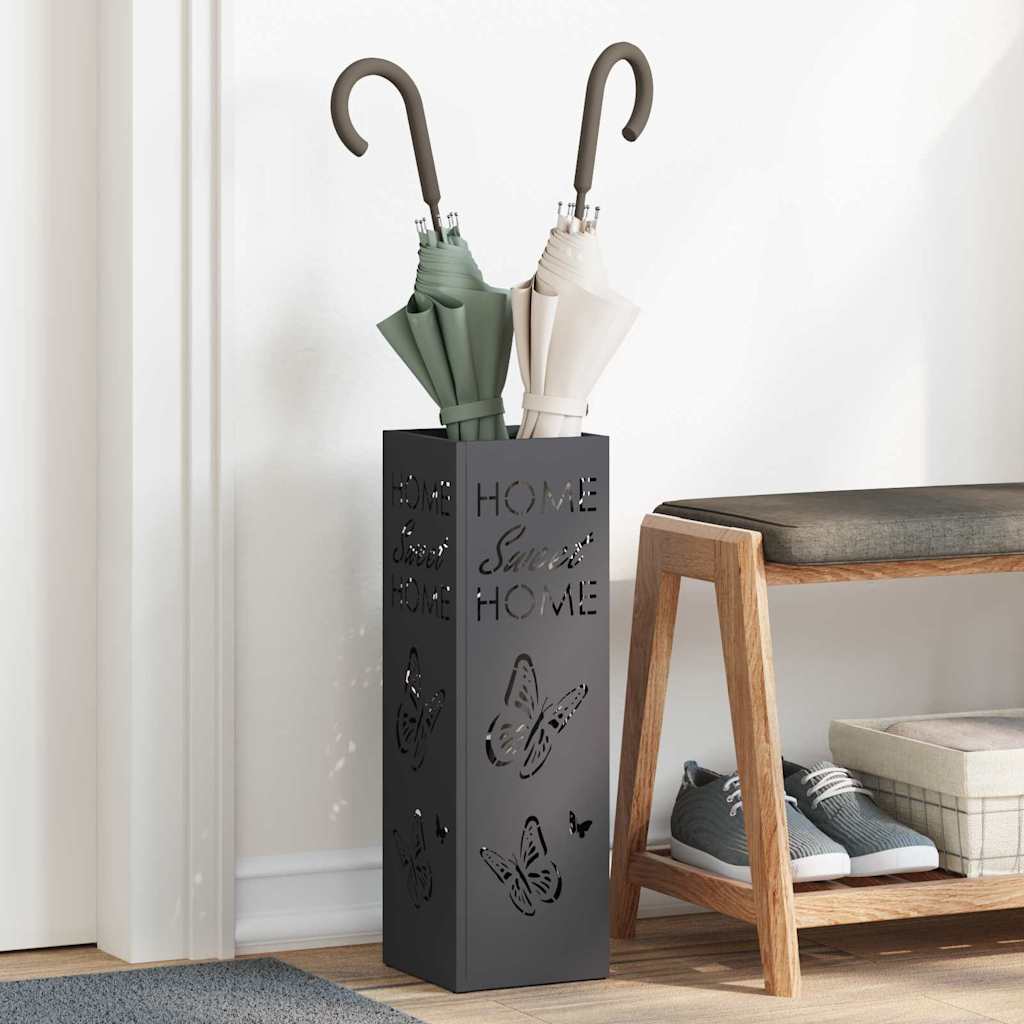 Parasolfod med opbevaring Sort 15,5 x 15,5 x 49 cm Metal