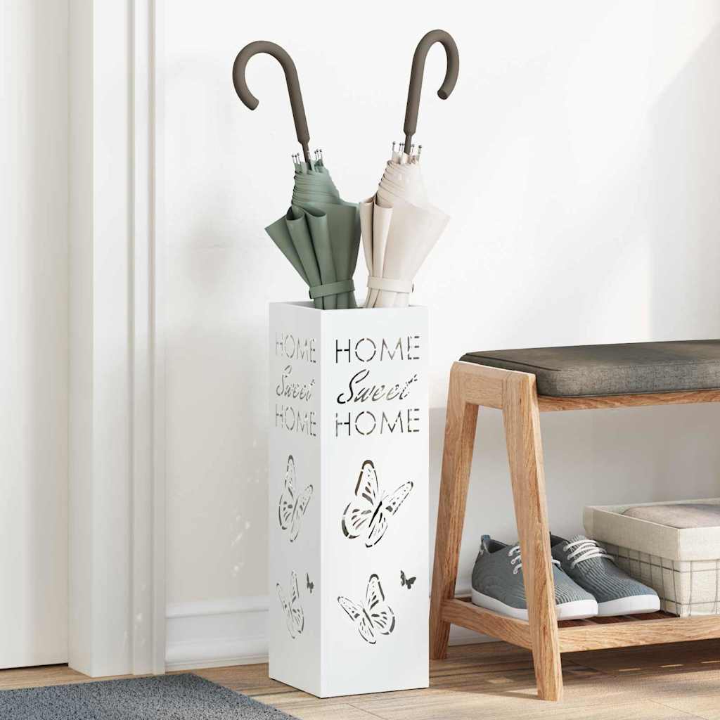 Parasolfod med opbevaring Hvid 15,5 x 15,5 x 49 cm Metal