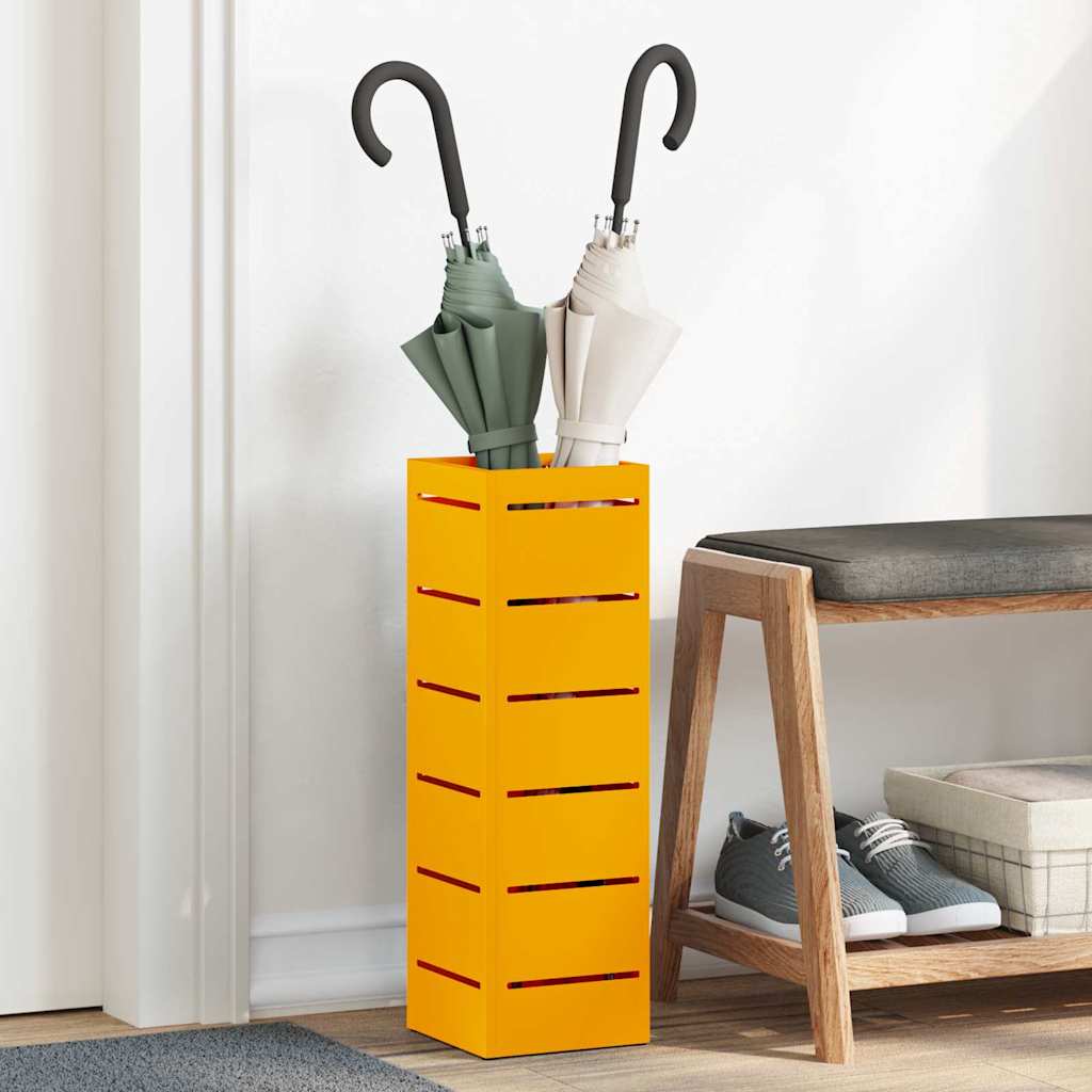 Parasolfod med opbevaring Sennepsgul 15,5 x 15,5 x 49 cm Metal