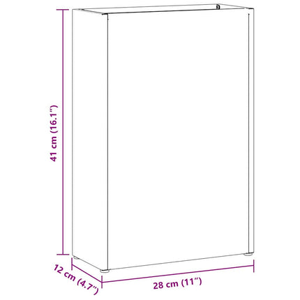 Privatlivsskærm 100 x 50 x 180 cm Stål Sort