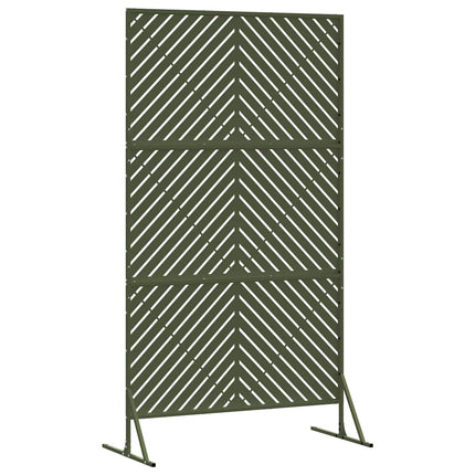Privatlivsskærm 100 x 50 x 180 cm Stål Olivengrøn