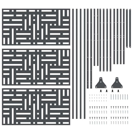 Privatlivsskærm 100 x 50 x 180 cm Stål Antracit