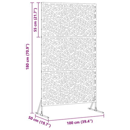 Privatlivsskærm 100 x 50 x 180 cm Stål Sort