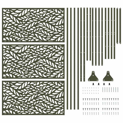 Privatlivsskærm 100 x 50 x 180 cm Stål Olivengrøn