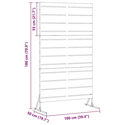 Privatlivsskærm 100 x 50 x 180 cm Stål Antracit