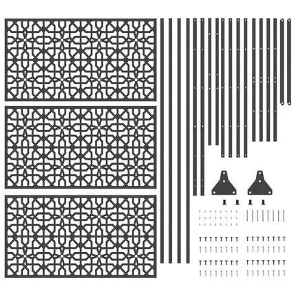 Privatlivsskærm 100 x 50 x 180 cm Stål Sort