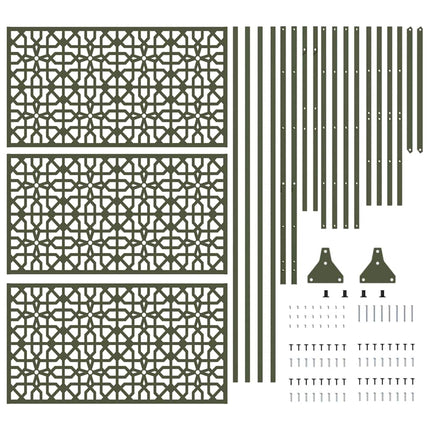 Privatlivsskærm 100 x 50 x 180 cm Stål Olivengrøn