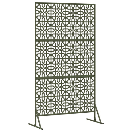 Privatlivsskærm 100 x 50 x 180 cm Stål Olivengrøn