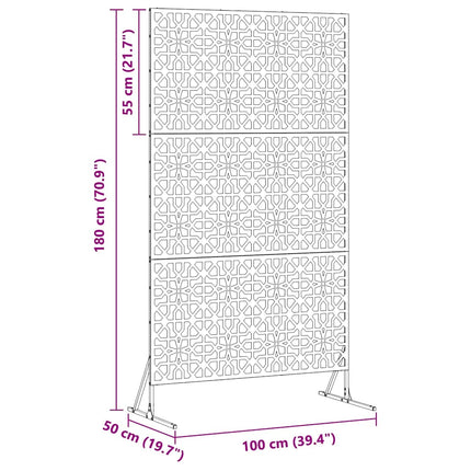 Privatlivsskærm 100 x 50 x 180 cm Stål Olivengrøn