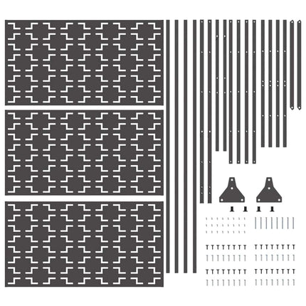 Privatlivsskærm 100 x 50 x 180 cm Stål Sort