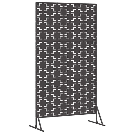 Privatlivsskærm 100 x 50 x 180 cm Stål Sort