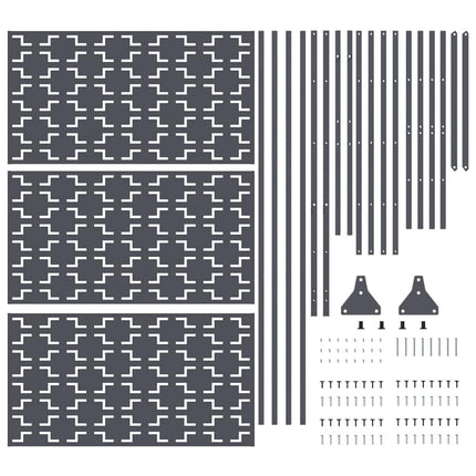 Privatlivsskærm 100 x 50 x 180 cm Stål Antracit
