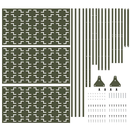 Privatlivsskærm 100 x 50 x 180 cm Stål Olivengrøn