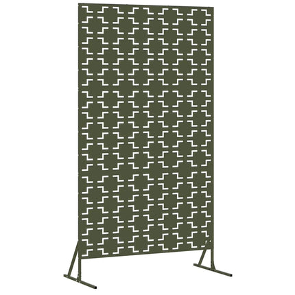 Privatlivsskærm 100 x 50 x 180 cm Stål Olivengrøn